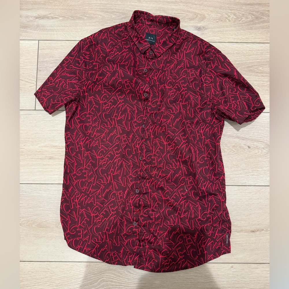 Men's Armani Exchange Button Short Sleeve Shirt